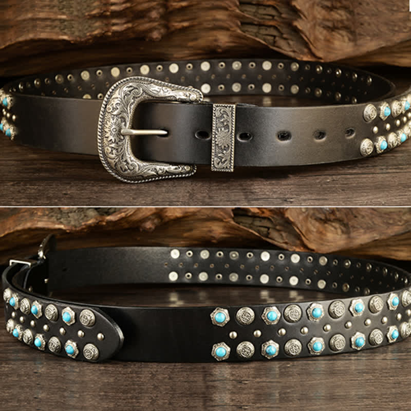 Unisex Luxurious Imitation Turquoise Accents Belt - image 7