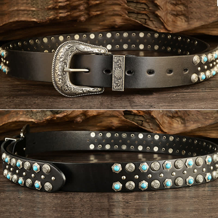 Unisex Luxurious Imitation Turquoise Accents Belt - image 7