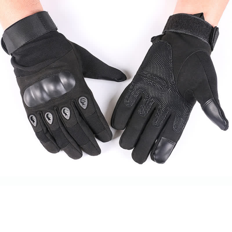 Motorcycle Riding Thicken Fleece-lined Tactical Gloves - Black - XL - image 5
