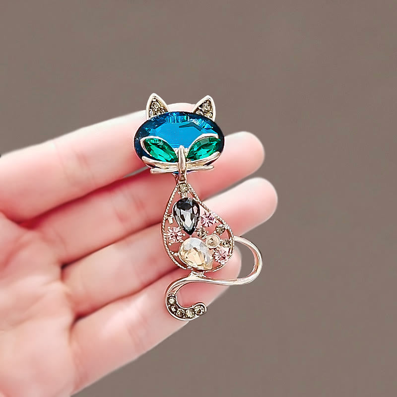 Women's Teal Eyes Fox Brooch - image 4