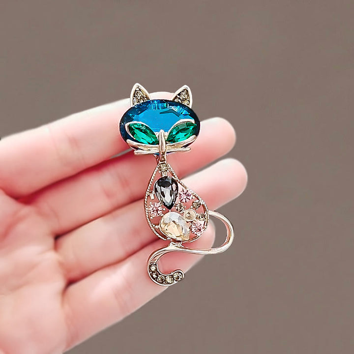 Women's Teal Eyes Fox Brooch - image 4