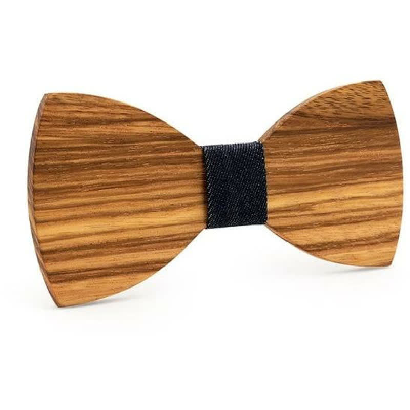 Men's Natural Wood Grain Wooden Bow Tie - Denim - image 7