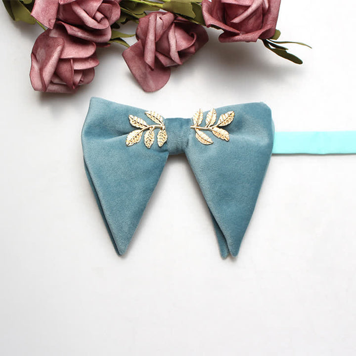 Men's Charming Velvet Oversized Pointed Bow Tie - SkyBlue - image 10