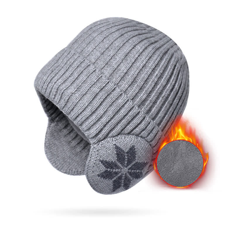 Unisex Winter Warm Thickened Beanie Knitted Hat - Gray - Adjustable (21 5/8"-23 5/8") - image 10