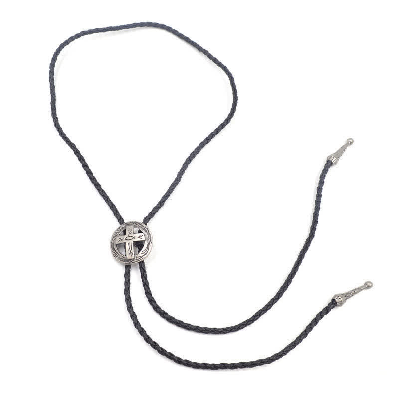 Retro Shirt Accessories Circle Cross Bolo Tie - image 7