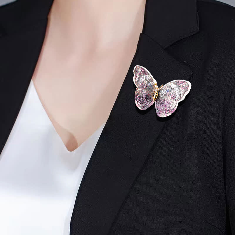 Women's Dreamy Embroidery Butterfly Brooch  - image 1