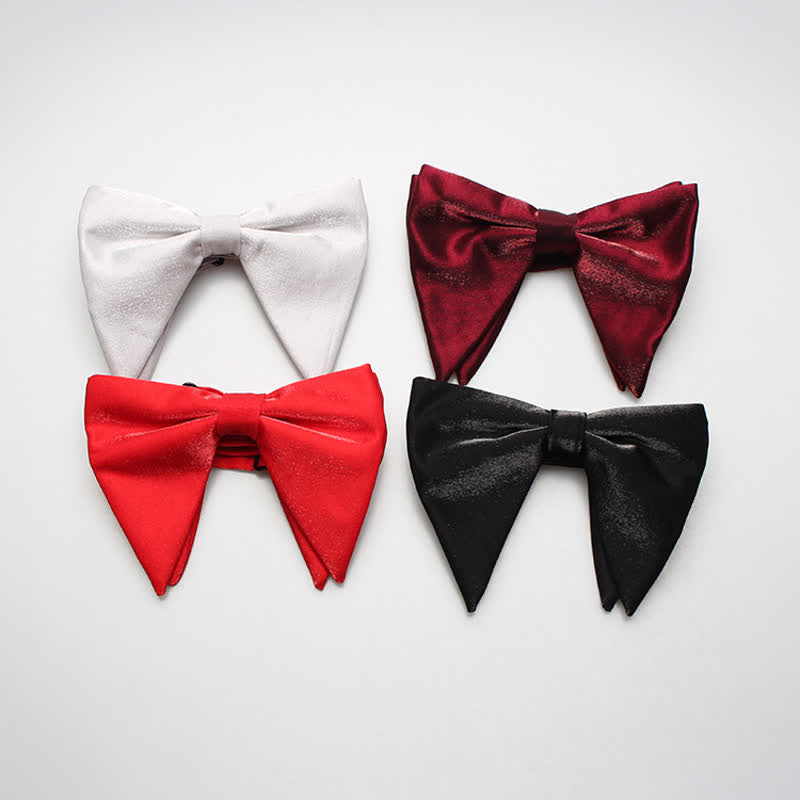 Men's Bright Satin Silk Oversized Pointed Bow Tie - image 1