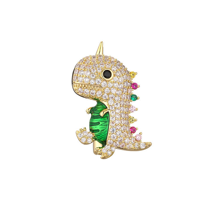 Women's Cartoon Shimmering Dinosaur Brooch - Dinosaur - image 0