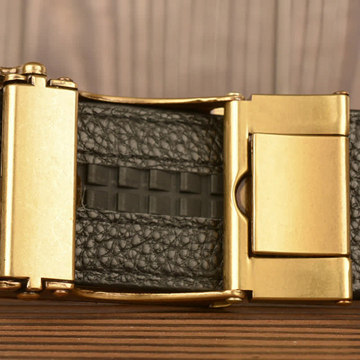 Men's Carved Eagle Crocodile Pattern Leather Belt - image 6