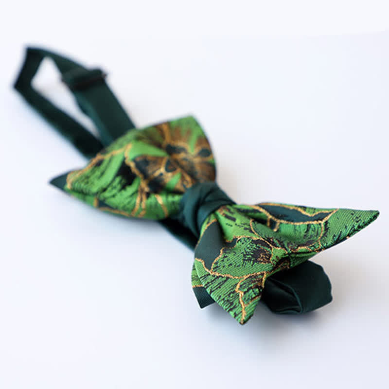 Men's Green Series Gold Tone Koi Bow Tie - image 3