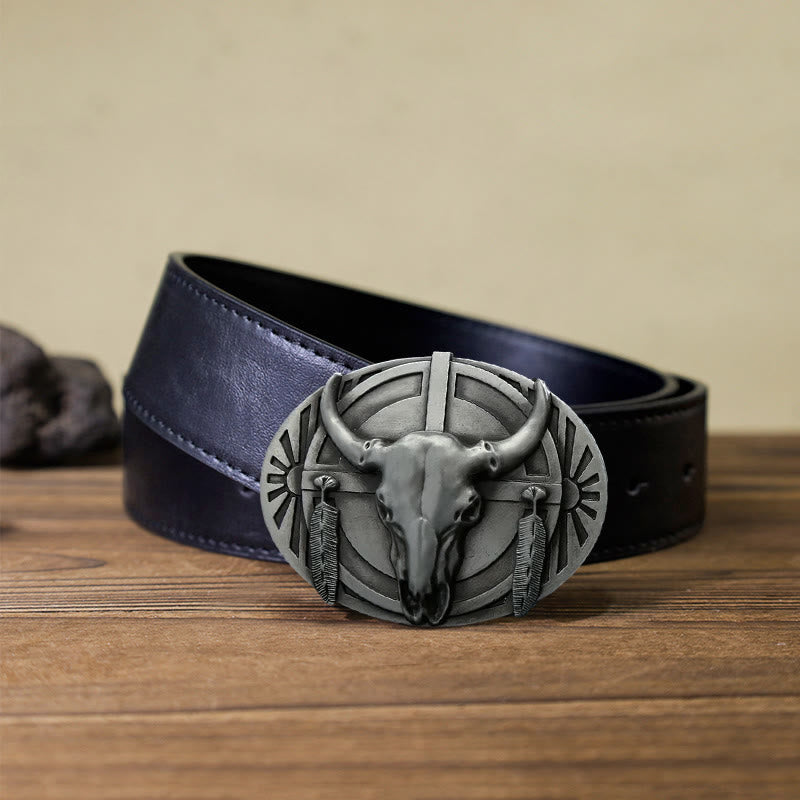 Men's DIY Buckle Leather Belt - Silver - Black PU Belt (40) - image 7
