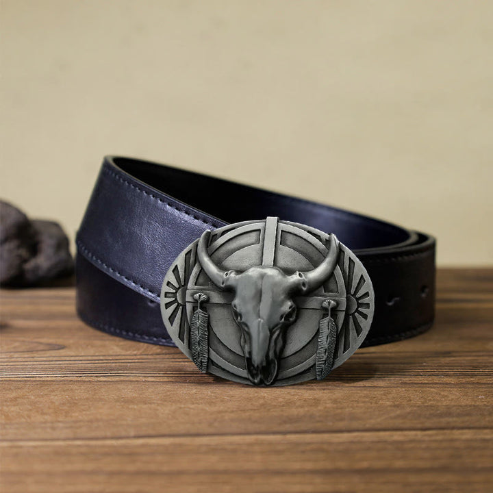 Men's DIY Buckle Leather Belt - Silver - Black PU Belt (40) - image 7