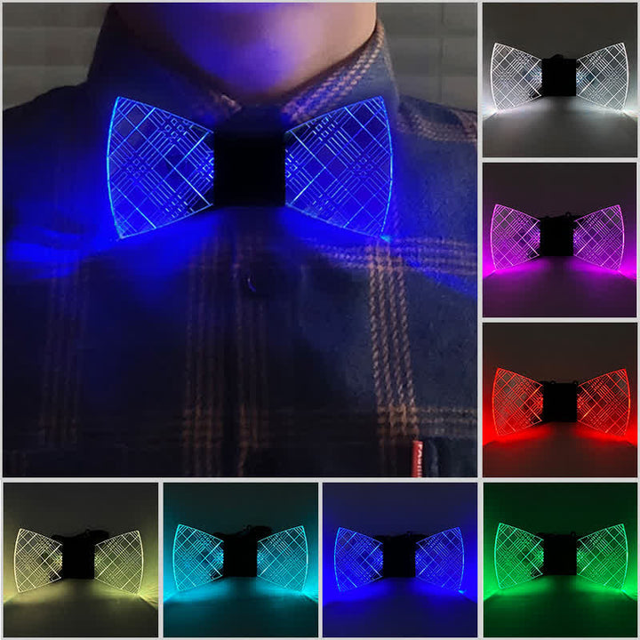 7 Colors Plaid Gentleman Luminous Acrylic Bow Tie - Multi-color - image 0