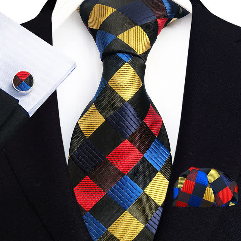 3Pcs Men's Chic Colorful Striped Necktie Set - Colorful - image 0