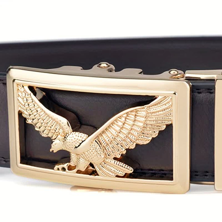 Men's Hollow Flying Hawk Eagle Decor Leather Belt - image 4