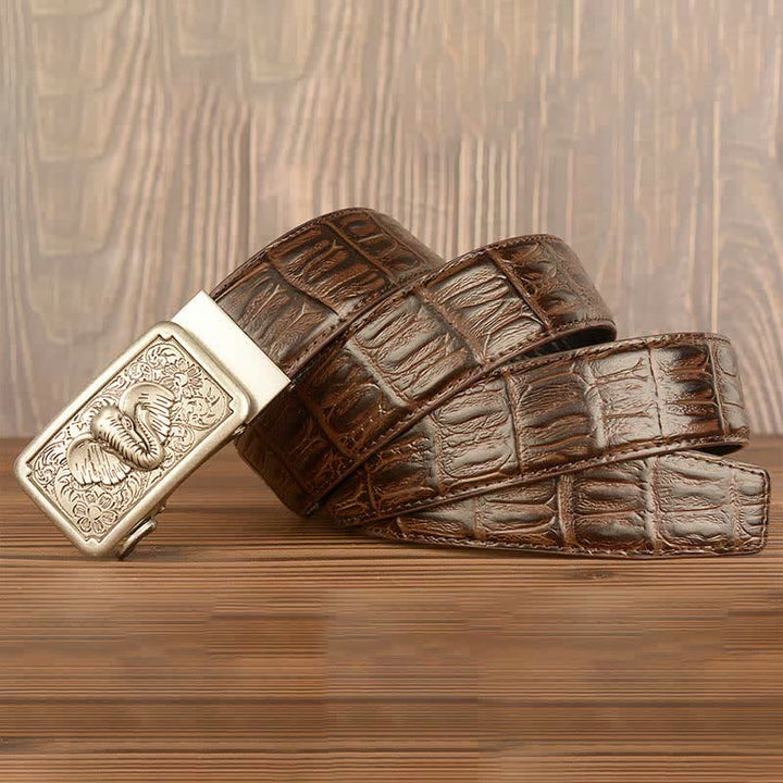Men's Punk Elephant Alligator Pattern Leather Belt - image 24