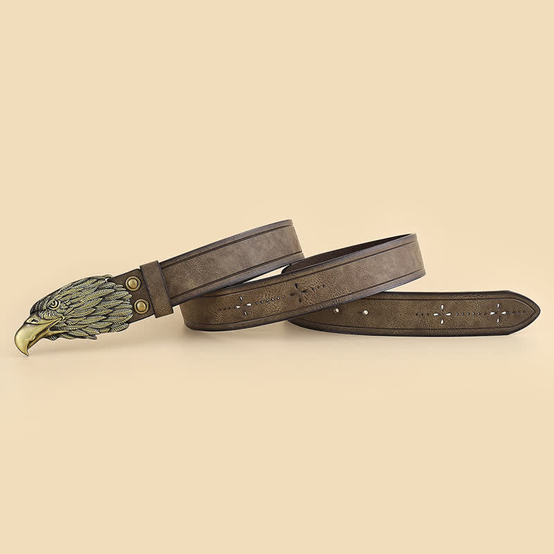Men's Eagle Head 3D Vulture Shape Leather Belt - image 2