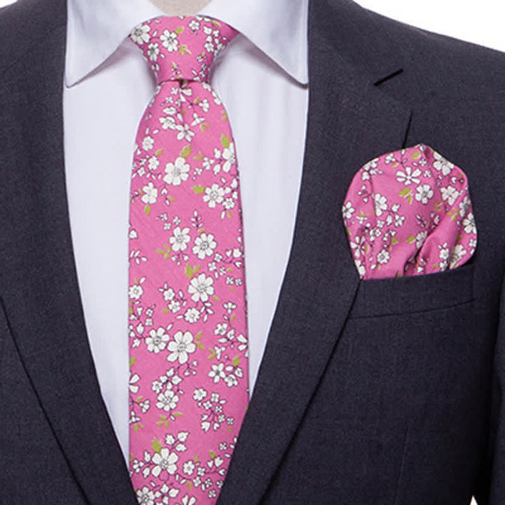 2Pcs Men's Daisy Rose Floral Necktie Set - image 5
