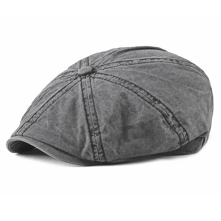 Casual Washed Aged Cotton Beret Cap - Gray - M (22"-22 7/8") - image 0