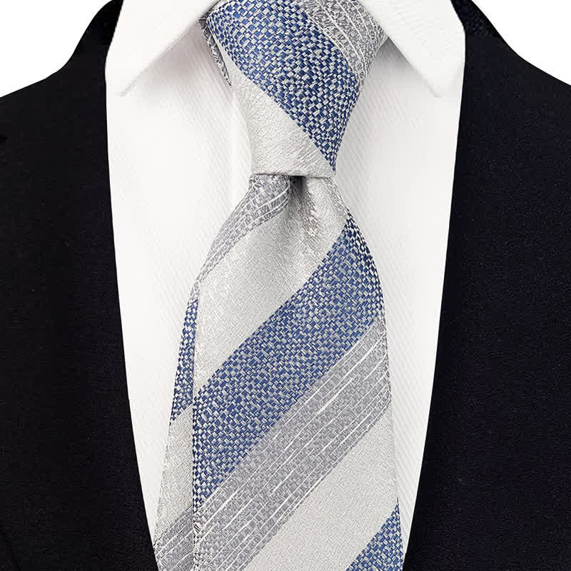 Men's Wide Block Multi Striped Necktie - image 11