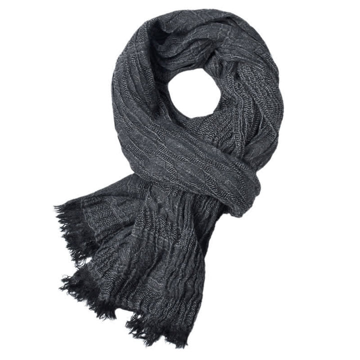 Men's Versatile Diamond Plaid Raw Edge Scarf - image 5