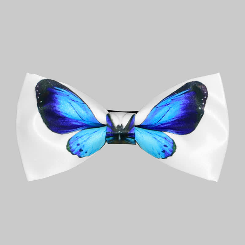 Men's Lifelike Printed Butterfly Bow Tie - Blue - image 2
