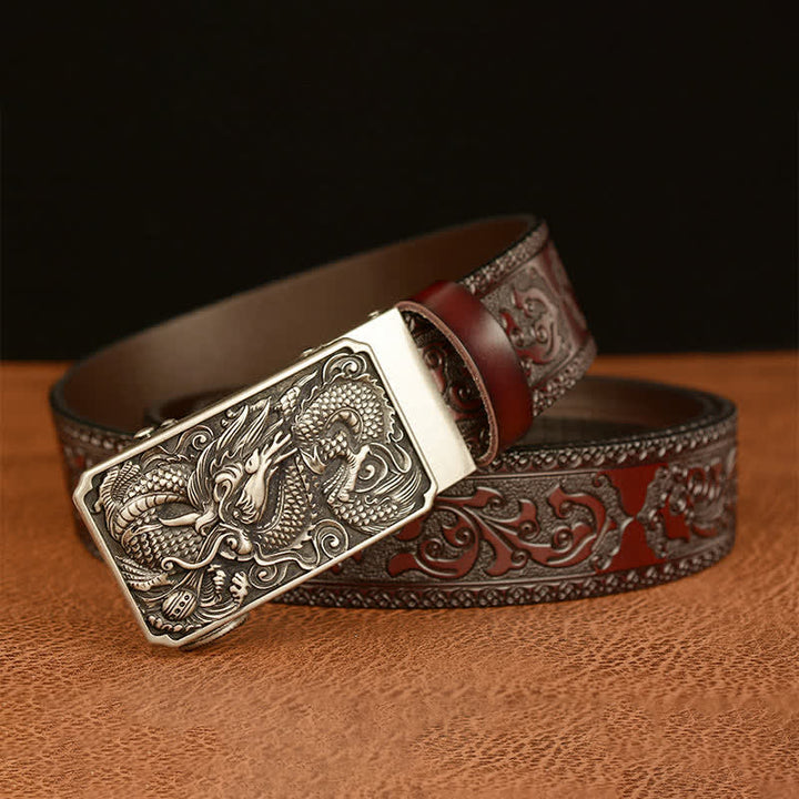 Men's Dragon Square Buckle Leather Belt - image 15