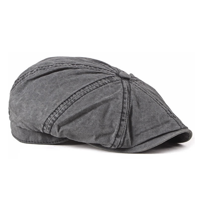 Casual Washed Aged Cotton Beret Cap - image 3