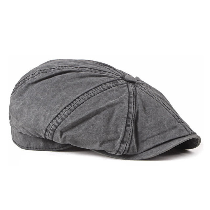 Casual Washed Aged Cotton Beret Cap - image 3