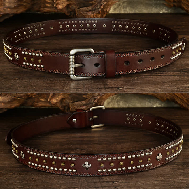 Unisex Rock Style Cross Rivet Studded Decor Belt - image 15