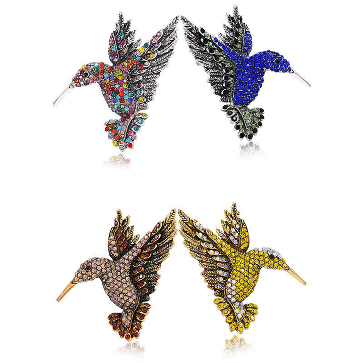 Women's Hummingbird Rhinestone Brooch - image 4