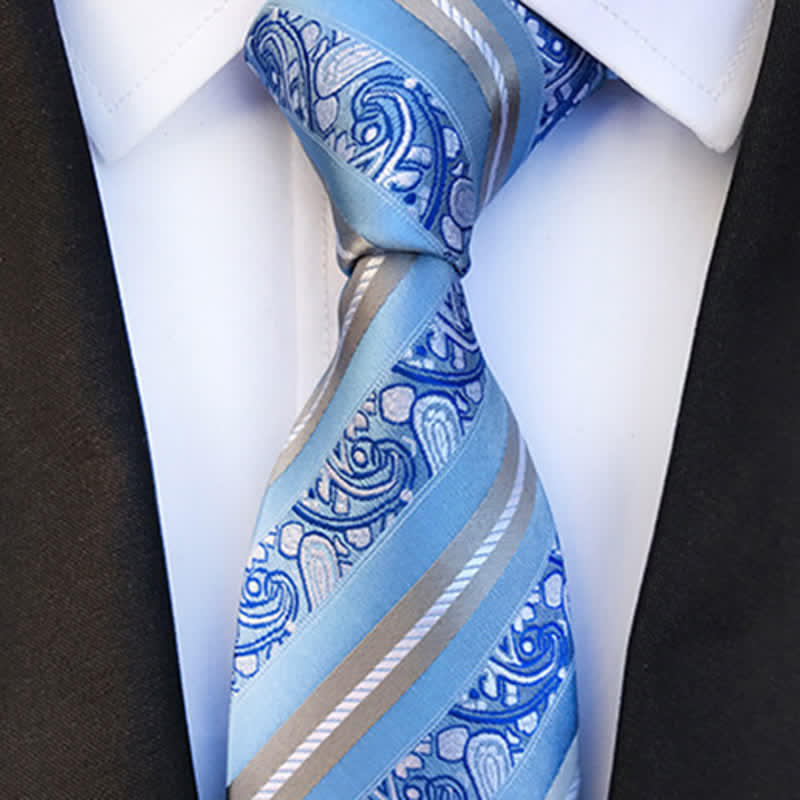 Men's Mix Paisley Striped Necktie - image 4
