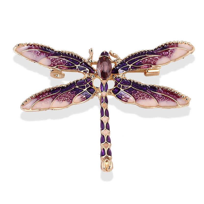 Women's Pretty Enamel Dragonfly Brooch - Purple - image 7