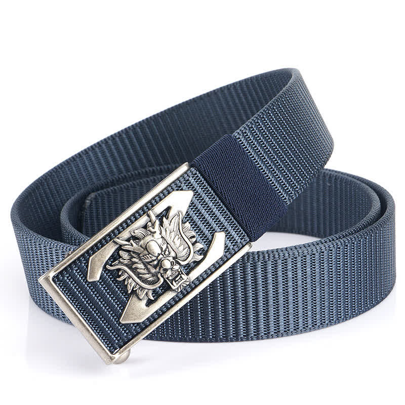 Men's Z Letter Mighty Dragon Nylon Belt - Blue / Silver - 48" - image 17