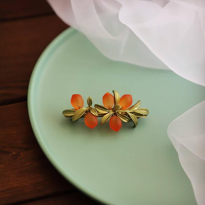 Women's Pastoral Orange Fruit Berry Brooch - image 3