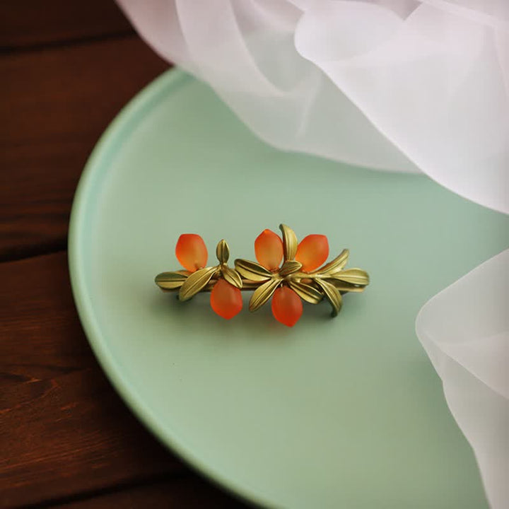 Women's Pastoral Orange Fruit Berry Brooch - image 3
