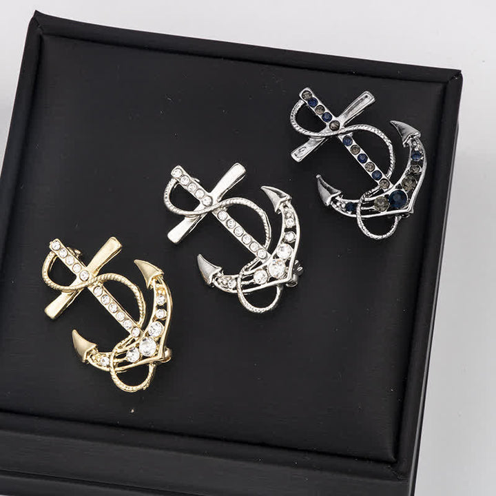 Men's Sea Boat Anchor Brooch - image 1
