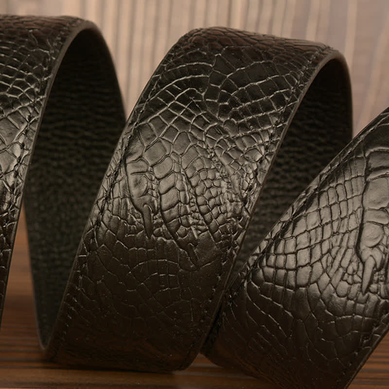 Men's Punk Elephant Alligator Pattern Leather Belt - image 7