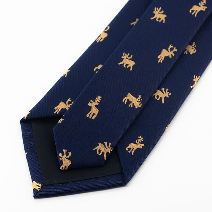 Men's Midnight Blue Vintage Elk Necktie - image 3
