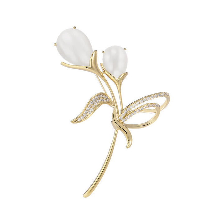 Women's Exquisite Tulip Pearl Brooch - image 5