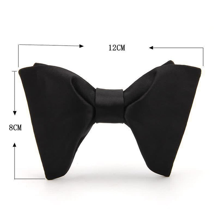 Men's Paisley Solid Color Oversized Pointed Bow Tie - image 5