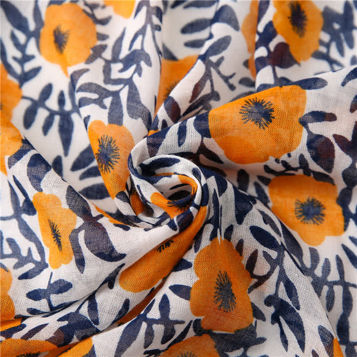 Women's Bohemian Print Floral Tassel Scarf - image 5
