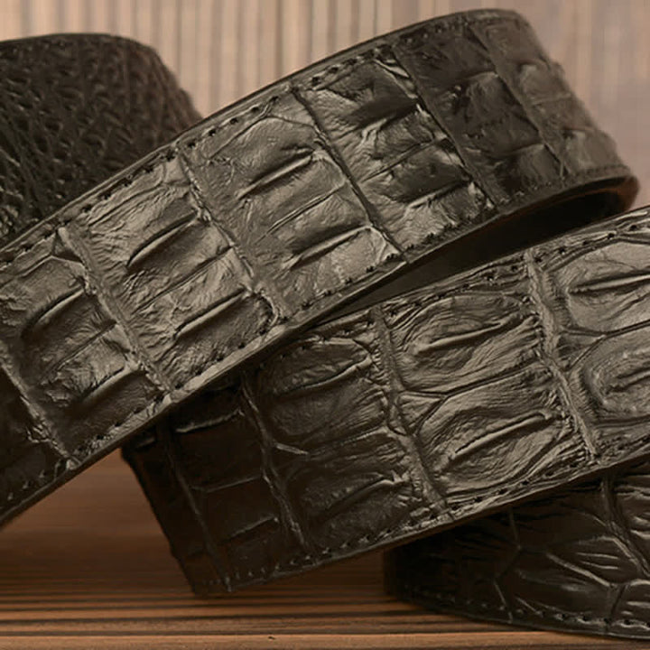 Men's Curled Cobra Alligator Pattern Leather Belt - image 10