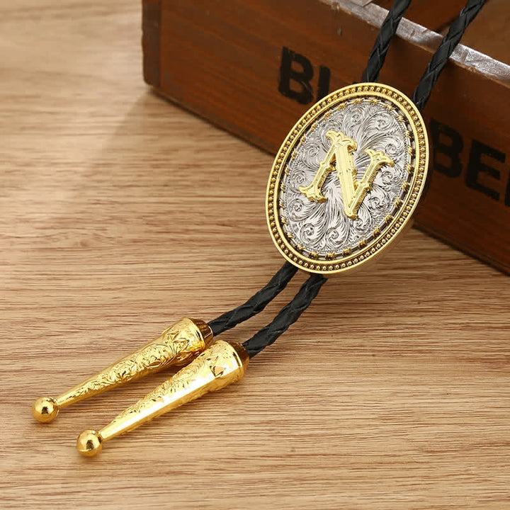 Western Cowboy Shirt Accessory Alphabet A To Z Bolo Tie - N - image 17