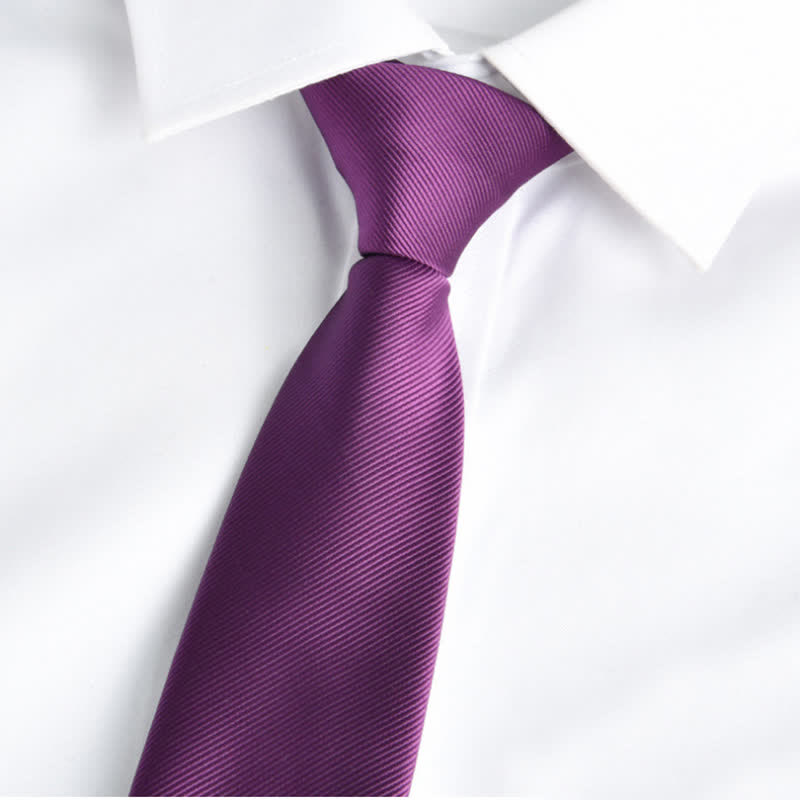 Men's Solid Color Zipper Tie Adjustable Necktie - Purple - image 8