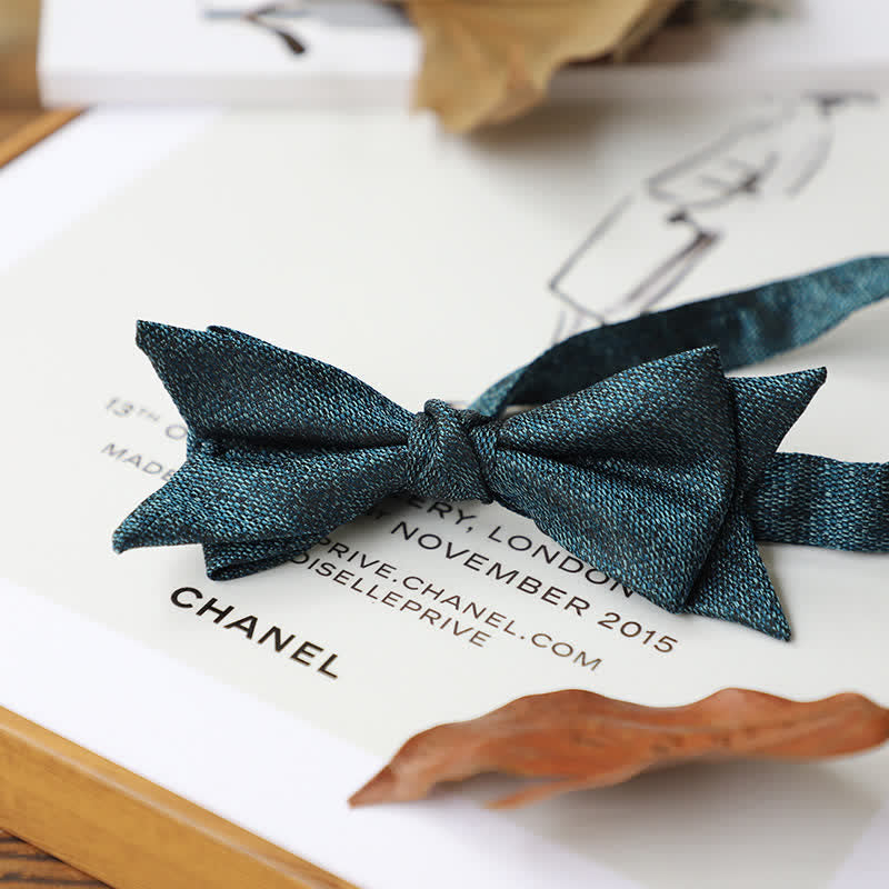 Men's Personality Narrow Style Bow Tie - Teal - image 6
