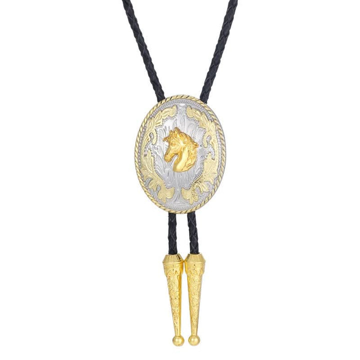 Retro Creative Gold Western Horse Head Bolo Tie - Horse Head - image 0
