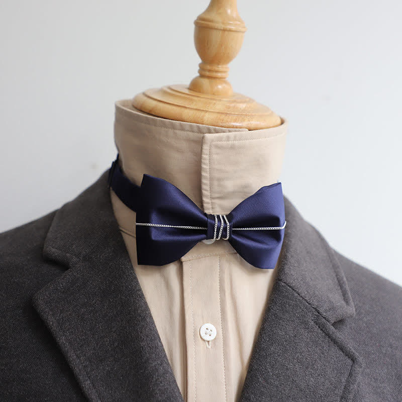 Men's Bling Chain Plain Bow Tie - image 6