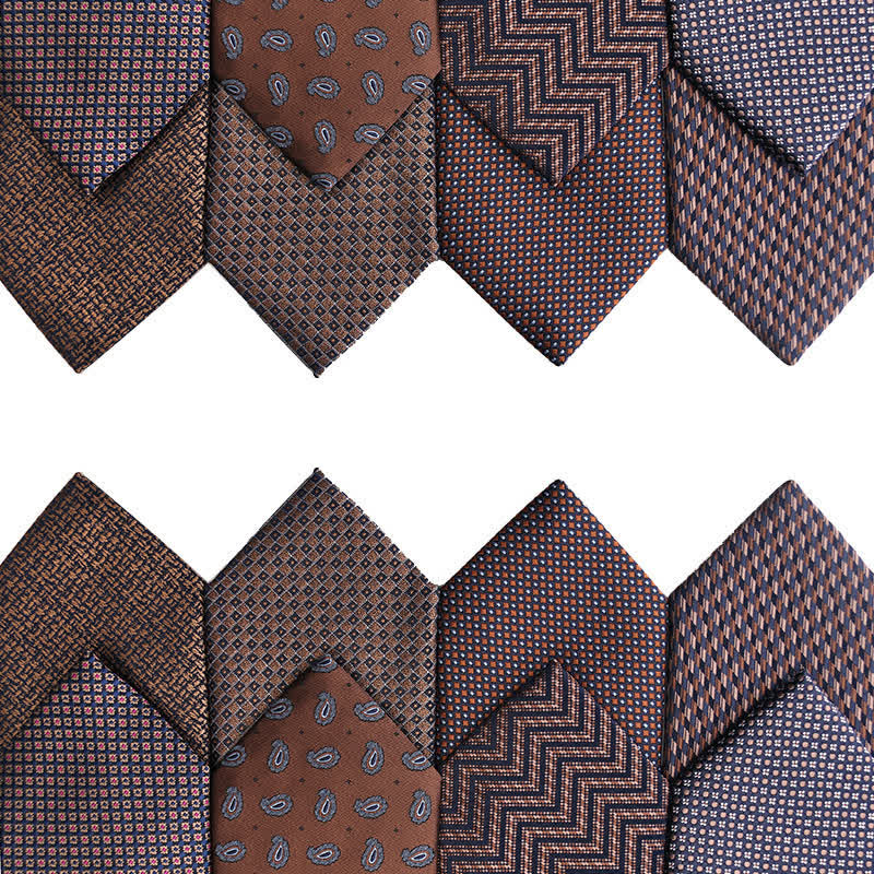 Men's Coffee Brown Series Micro Checks Necktie - image 0