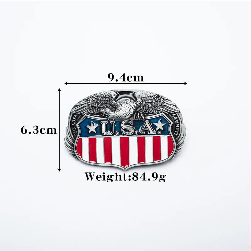 Men's Personality USA Flag Flying Eagle Leather Belt - image 5